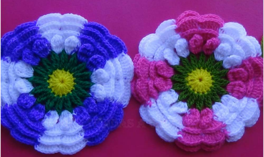 Colored Crochet Flower