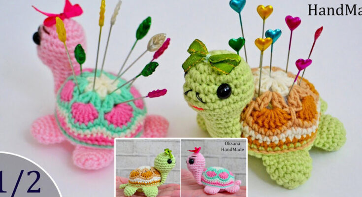 Crochet African Flower Turtle Amigurumi Free Pattern + Video