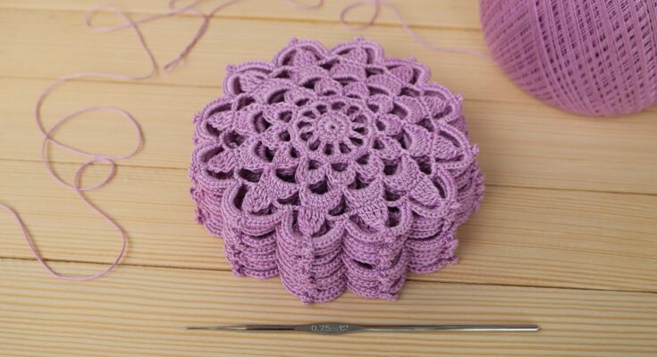 How To Crochet A Round Lace Motif or Coaster