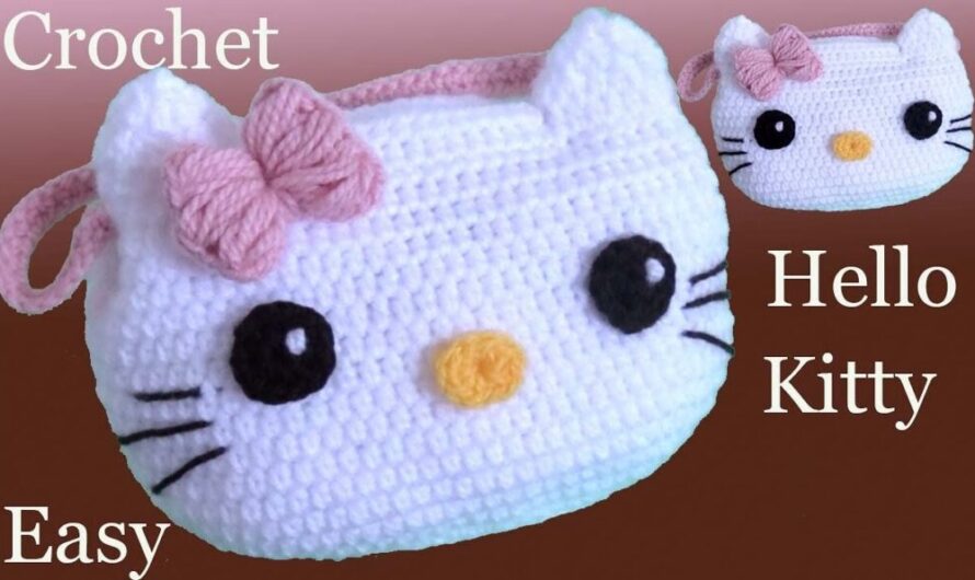 CROCHET LOVELY HELLO KITTY PURSE BAG