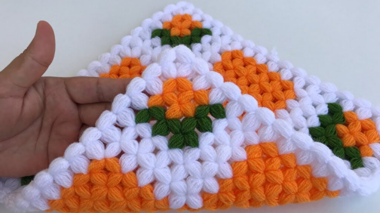 Crochet Puff Stitch Baby Blanket