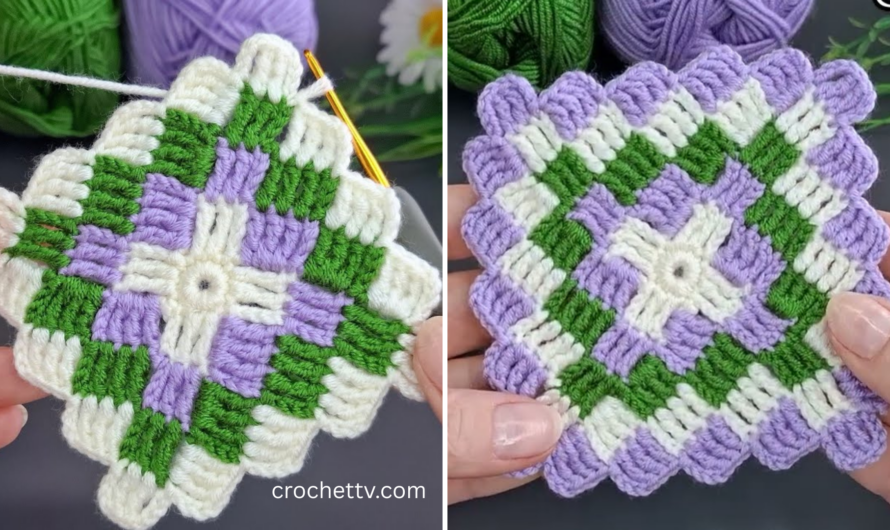 How to easy crocheted baby blanket motif making🧶🧶🧵🧵