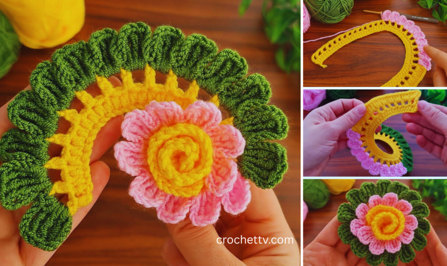 Very easy crochet rose flower making for beginners🧶🧶🌹