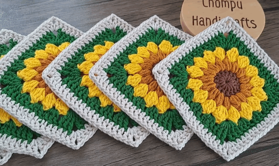 How to Crochet Sunflower Granny Square
