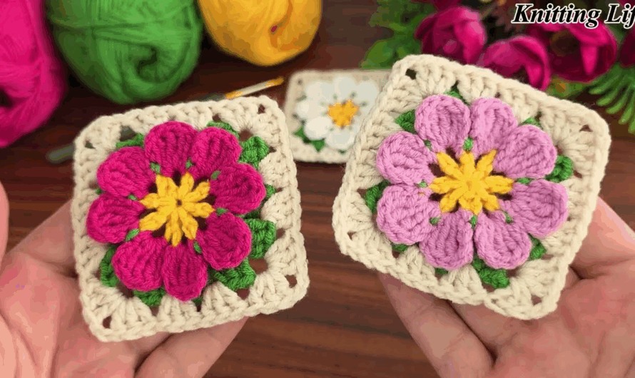 How to make 3D Wonderful crochet motif knitting pattern