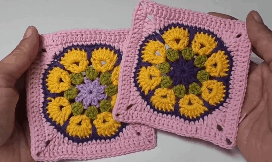 How to make Crochet African Violet Square