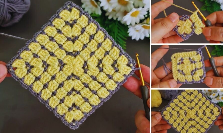 🧶 How to Make an Eye-Catching Crochet Baby Blanket in Square-Stripe Style