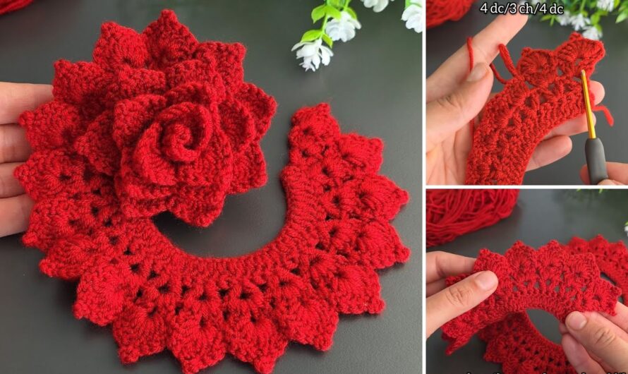 🌹 How to Make a Crochet Rose Flower (Red) – Tutorial Pattern