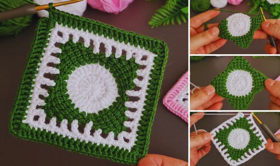 🌸 How to Make a Very Easy Flower Coaster Motif (Square Shape): A Complete Step-by-Step