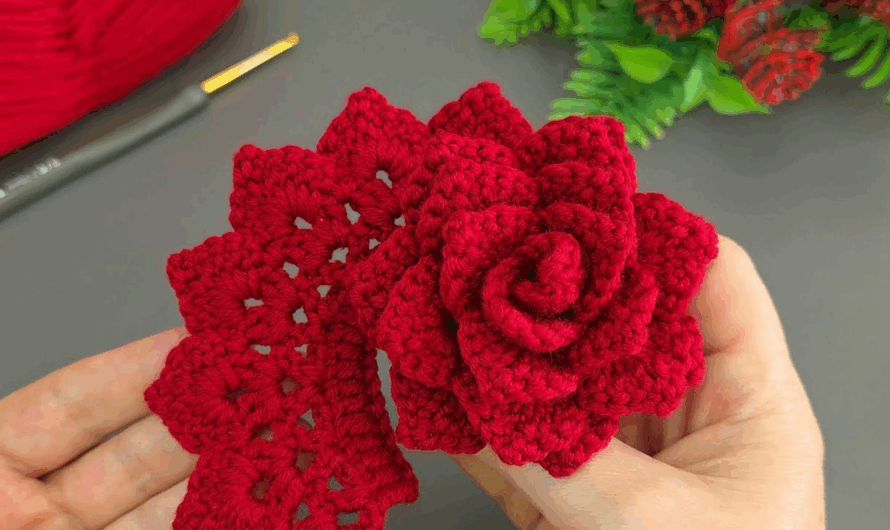 🌹 How to Crochet a Rose – Step-by-Step Pattern