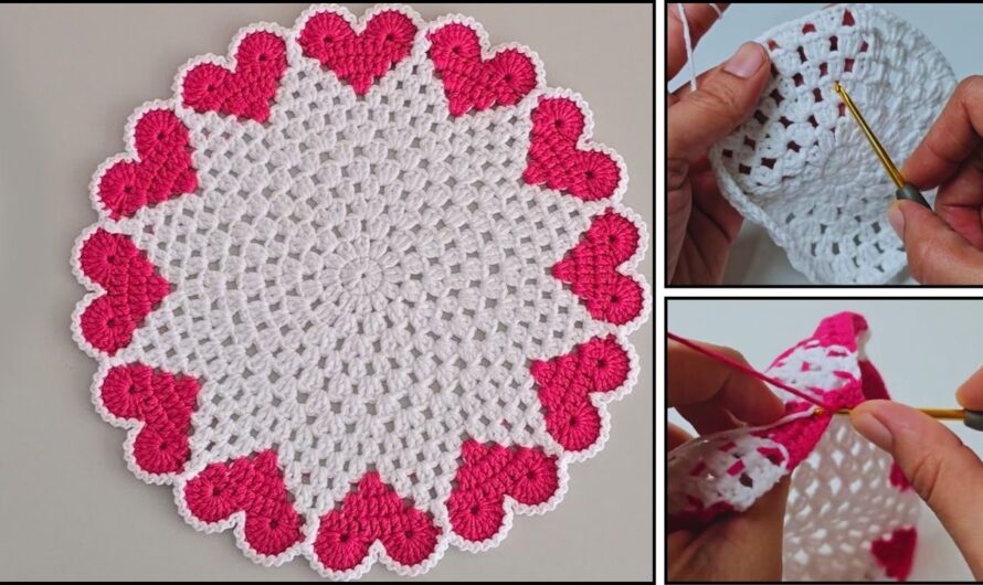 How to Crochet a Heart Placemat & Coaster Set🧶✨💖👶🏻👶👶