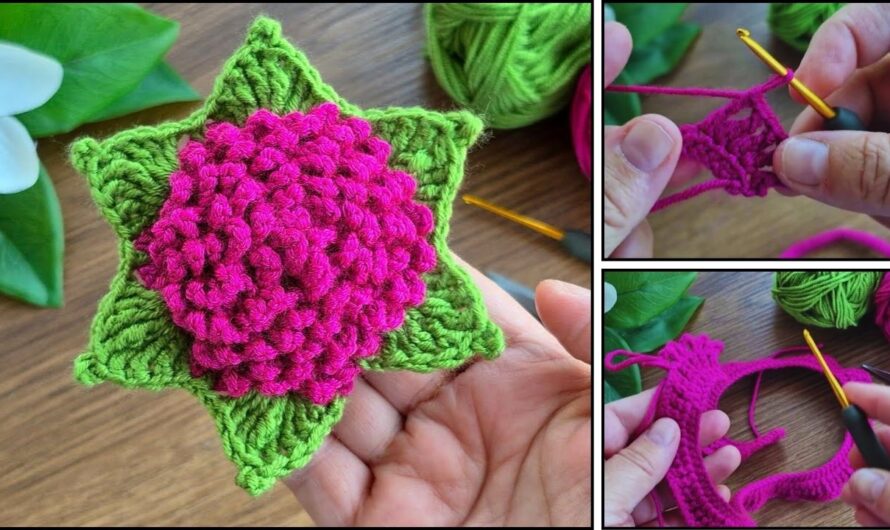 How to Crochet a Flower Model: Simple & Classic Petal Design🧶✨💖🌸🌺🌺