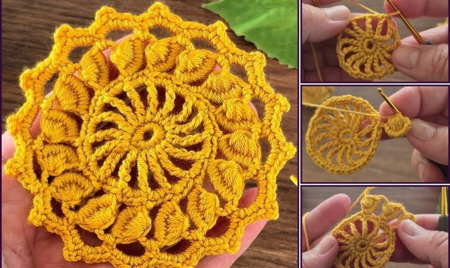 How to Crochet a Flower Motif for Beginners 🧶✨✨🏵🏵🏵