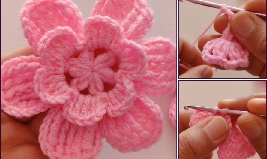 How to Crochet a Simple Layered Flower for Beginners🧶🌺🌺🌸