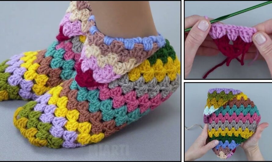 How to Crochet Granny Square Slippers: A Beginner-Friendly Guide🧶✨🩰🩰🩰