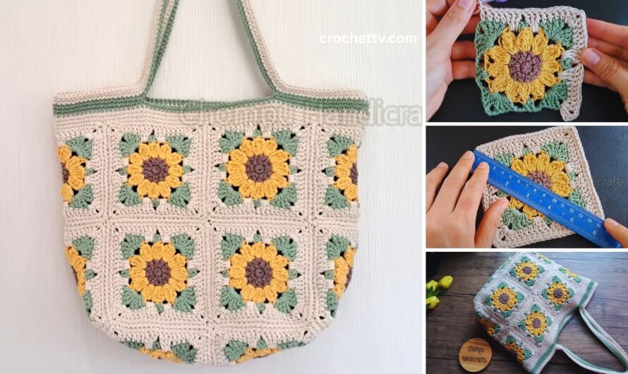 👜 How to Crochet a Sunflower Granny Square Bag | Step-by-Step Tutorial