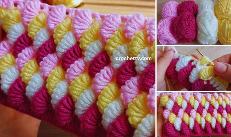 🧶 How to Crochet a Baby Blanket with Striped Color (Beginner-Friendly)