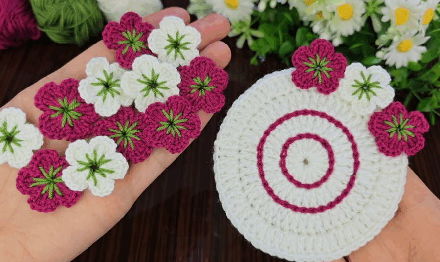 How to Crochet a Flower Coaster 🧶🧶🌸🌺🌸