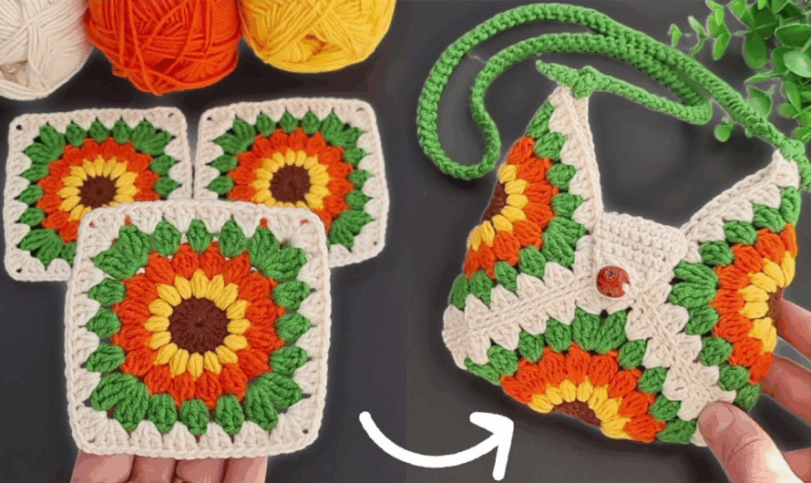 How to Crochet a Mini Bag Purse Keychain 🏵🏵🏵🧶🧶