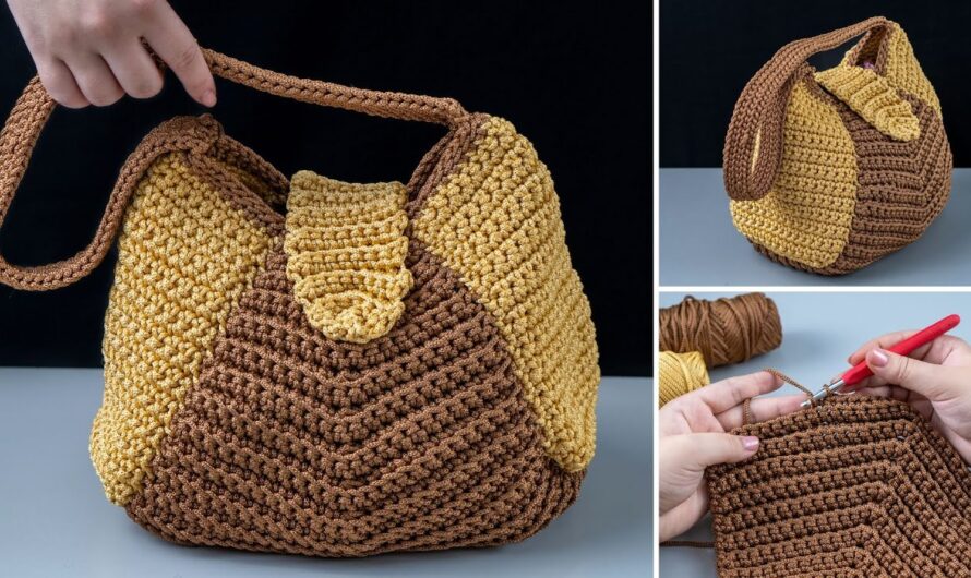 How to Crochet a Simple Tote Bag with Two Colors! | Step-by-Step Pattern