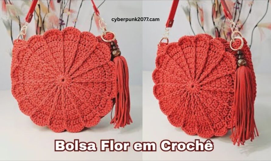 Flower Crochet Bag with Lining and Closure (Flap Style) Using Nautical Yarn | Step-by-Step Pattern👜👜🧶