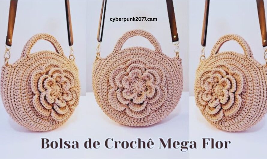 Beautiful Flower Crochet Bag in Polyester Nautical Yarn | Step-by-Step Pattern👜👜