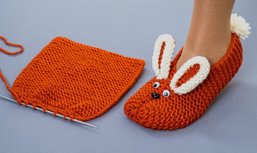 🐰 How to Knit Cute Bunny Slippers | Step-by-Step Pattern for Beginners