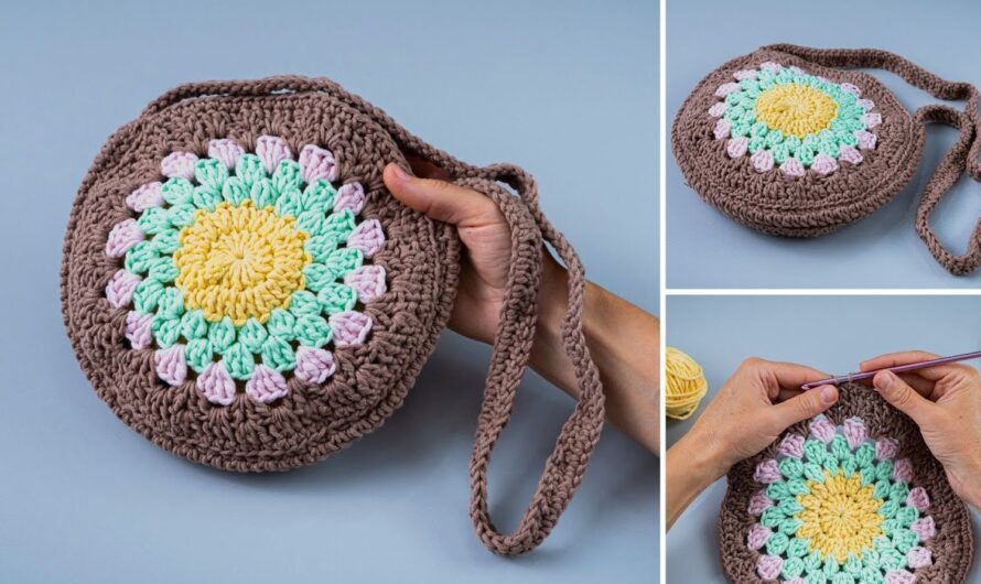 How to Crochet Granny Square Shoulder Bag | Step by step Pattern