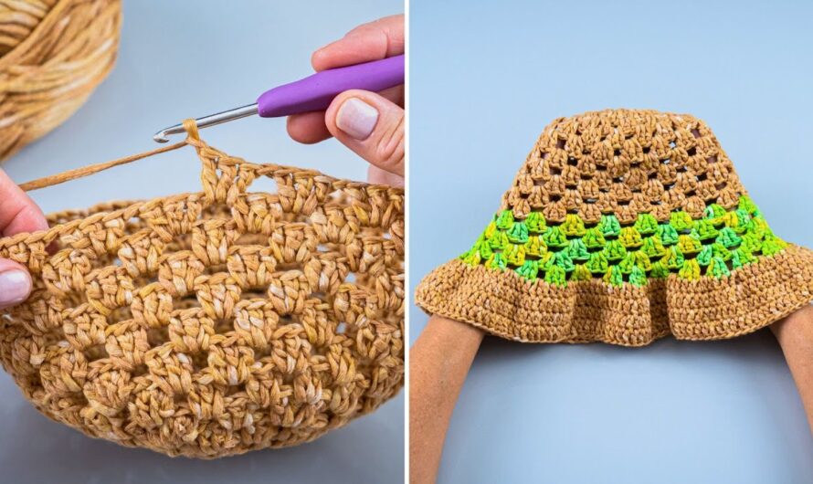 How to Crochet a Hollow Granny Square Bucket Hat | Step by step Pattern👒👒🧵