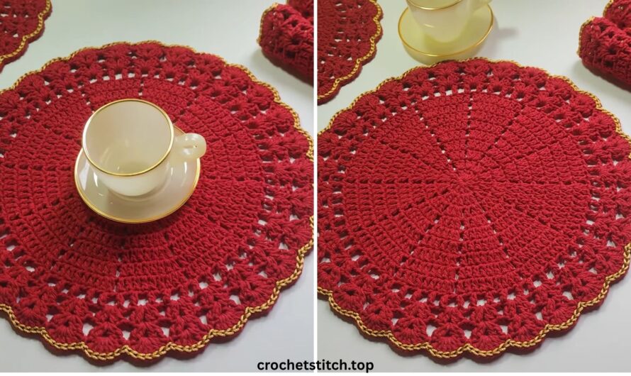 How to Easy Crochet Coaster with Red Color | Step by step Pattern