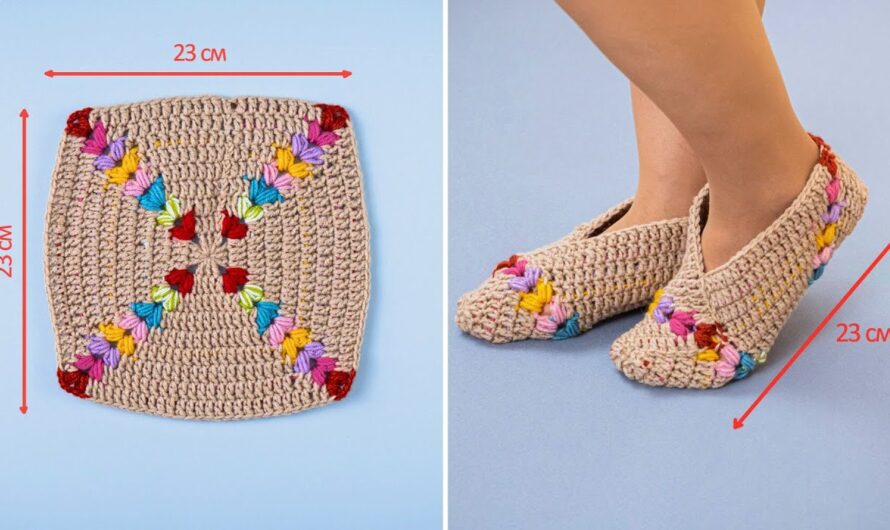How to Crochet Granny Square Slippers | Step by step Pattern🧦💖🧶🍀