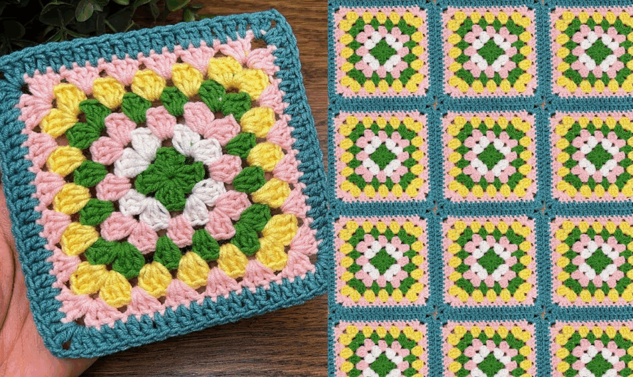 Simple&easy granny square tutorial for beginners✨🧶💖