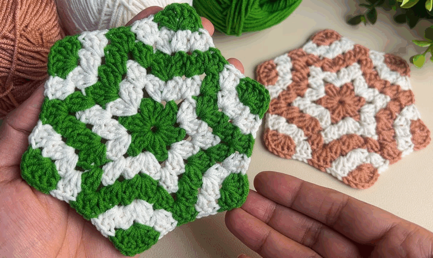 crochet hexagon star tutorial ,step by step guide for beginners🧶💖🌸