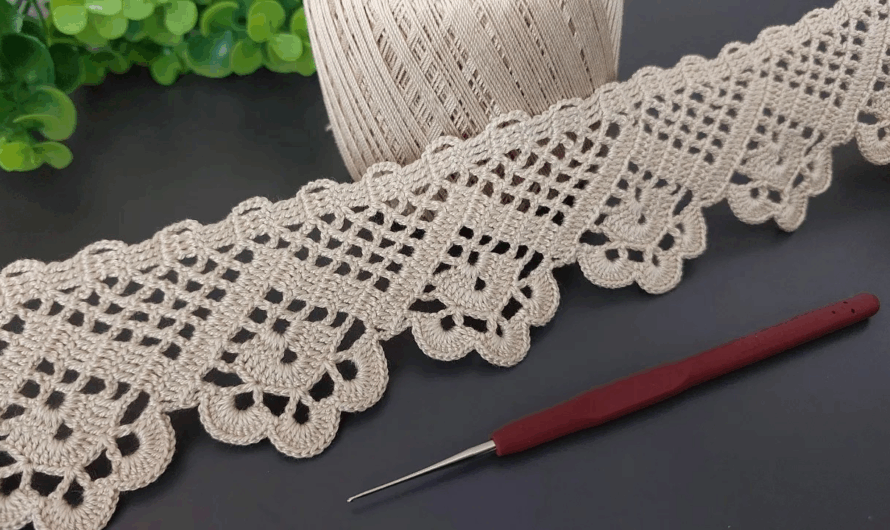 How to Crochet Lace Design | Elegant Border Tutorial for Beginners🧶🌸🌺💖