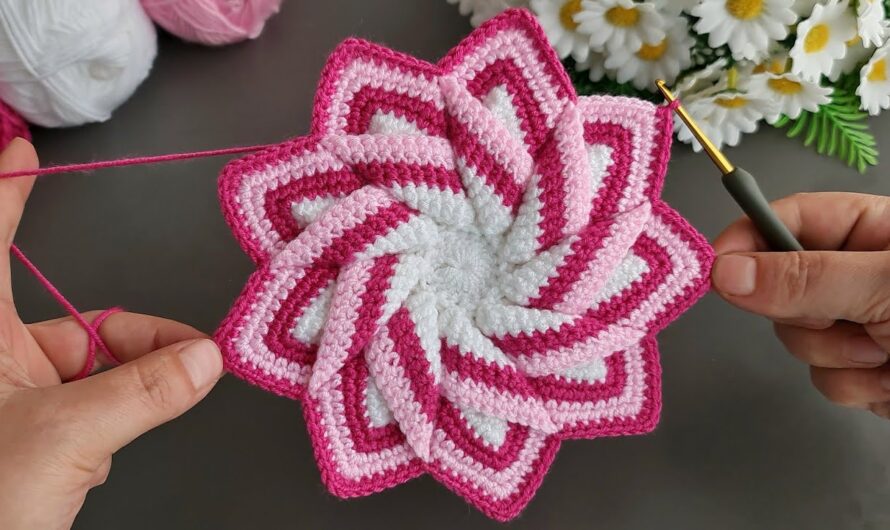 How to Crochet a Beautiful 3D Flower Motif Coaster🌸💖🧶
