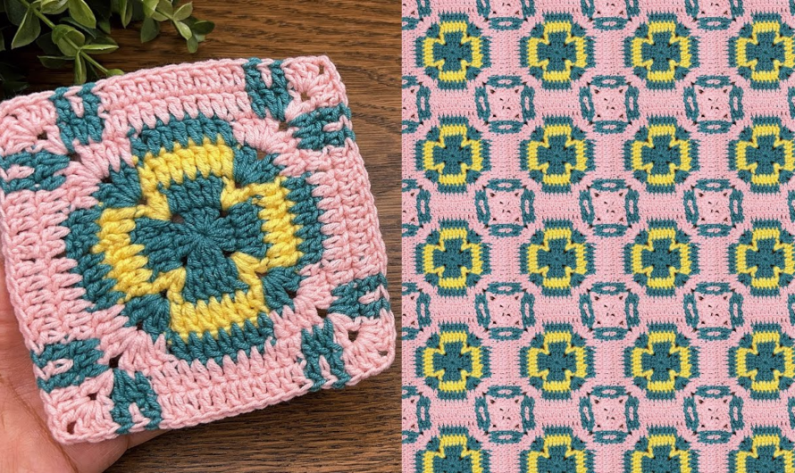  🌸💖How to Geometric Crochet Square Pattern – Step-by-Step 